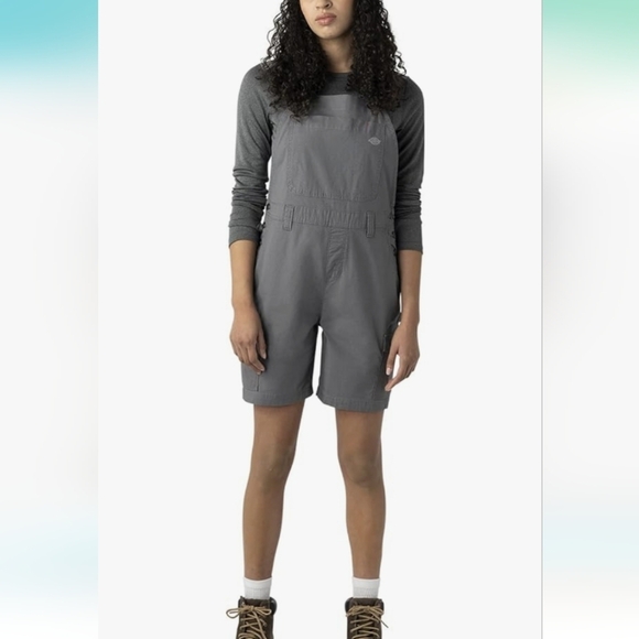 NWT Dickies Women's Graphite Cooling Ripstop Bib Shortalls size XS - Picture 1 of 10